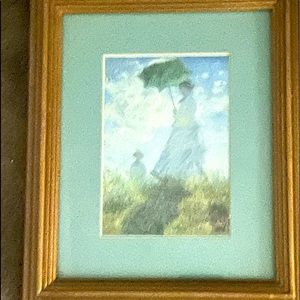 Monet: Woman with a Parasol, Canvas Print, Gold Frame